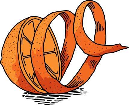 Dibujo de naranja pelada